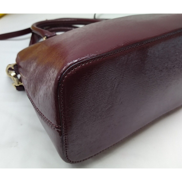 Kate Spade Plum Purple Patent Leather Top Handle Zipper Satchel Shoulder Bag - Picture 8 of 16